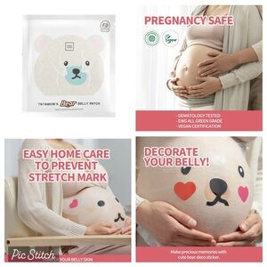 BNIP TNTNMOM BEAR BELLY PATCH FOR MOISTURIZING A PREGNANT BELLY WITH FUN DECALS